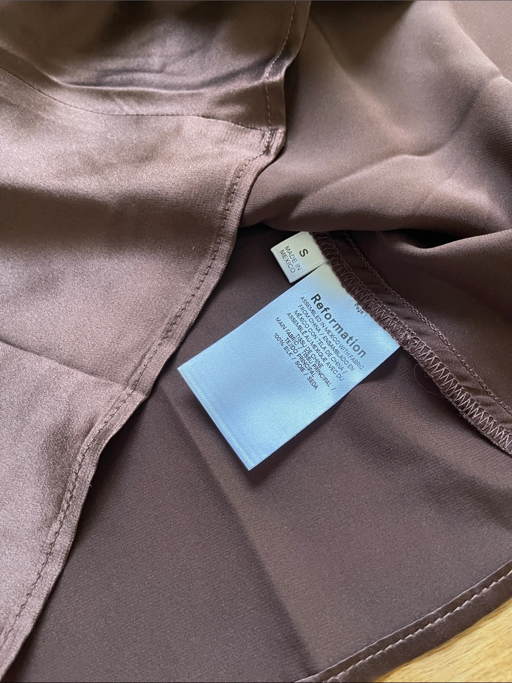 Reformation Silk camisole Sammi top - Brown sz S - Picture 5 of 6